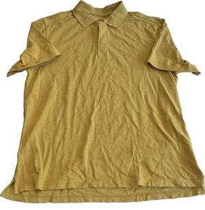 Aigle Men's Polo Shirt Large Mustard Yellow Cotton Short Sleeve Casual NEW